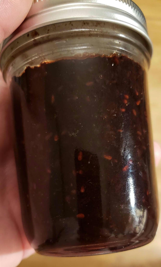 Homemade Blue Elderberry & Blackberry Jam Half Pint 8oz Jar